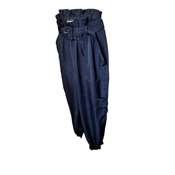 Express Silky Paperbag Cargo Pants, Navy Blue, Women's size small, NWOT - Picture 2 of 5